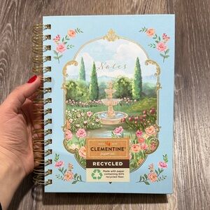 Clementine Recycled Floral Notes Spiral Notebook - Light Blue